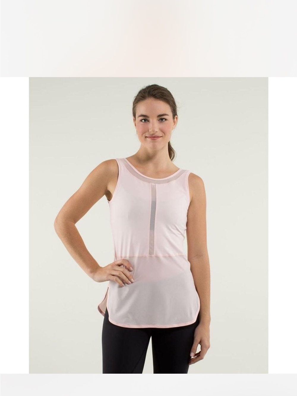 lululemon athletica Light Pink Mesh-Panel Athletic Tank